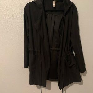 Suede like rain coat